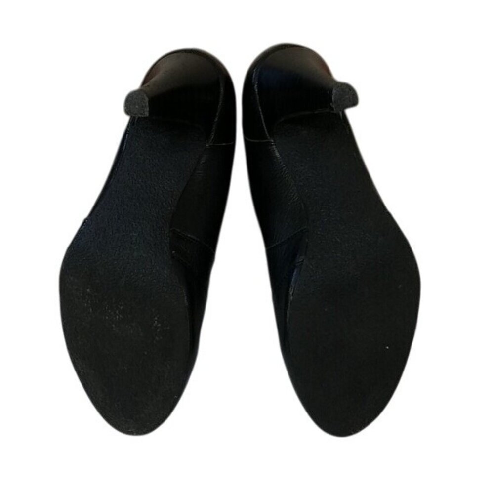 Audrey Brooke Black Leather Heeled Ankle Booties Size 8.5 - Picture 6 of 7